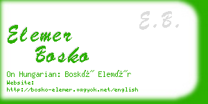 elemer bosko business card
